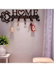 1PC Black Metal Wall Hook Industrial Chic Home Decor for Kitchen Bathroom Bedroom & Living Room Heavy Duty Coat Towel Hooks Key Holder Minimalist Space Saving Organization Unique Gift Idea for Housewarming Wedding Christmas Birthday
