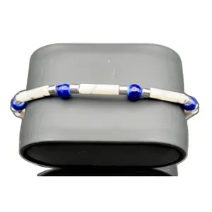 Elegant Cobalt & Ivory Bracelet*