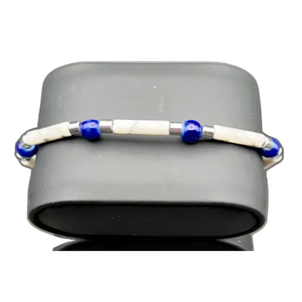 Elegant Cobalt & Ivory Bracelet*