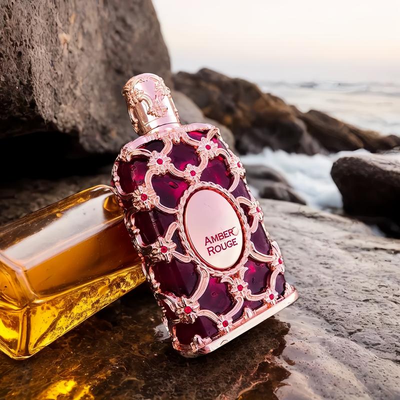 Amber Rouge Unisex 2.7oz Woody SpicyFragrance Saffron Jasmine Amberwood AmbergrisCedar Fir  Resin  Fragrance Gift Bundle-good girl-perfumes para mujeres vanilla perfumeslong lasting perfume Hair Perfume-Unisex-perfumes para hombre