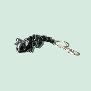 skeleton cat keyring