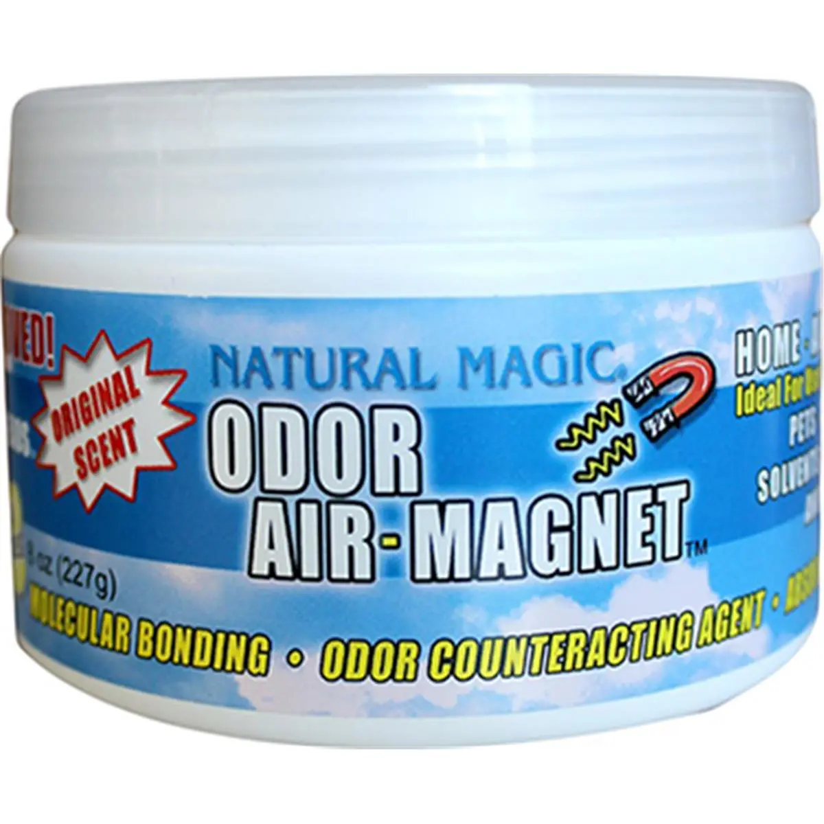 Natural Magic Activated Charcoal Odor Eliminator Gel - Solid Deodorizer Container that Acts as an Odor Magnet for Pet, Cooking, and Paint Fumes, Acts As Odor Magnet