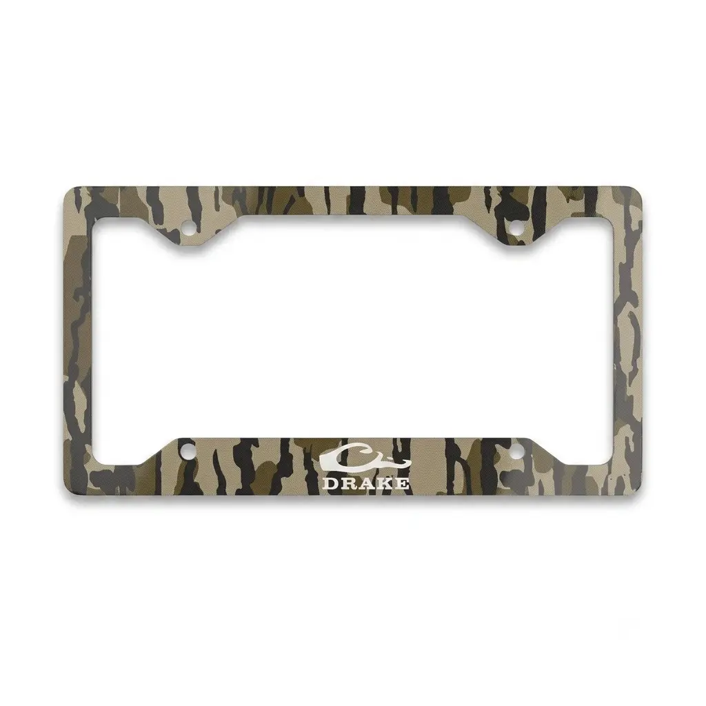 Drake Bottomland Camo Metal License Plate Frame, Truck Car Tags, 12 x 6 , 100% Aluminum, Car Decor Gift, Car Accessories