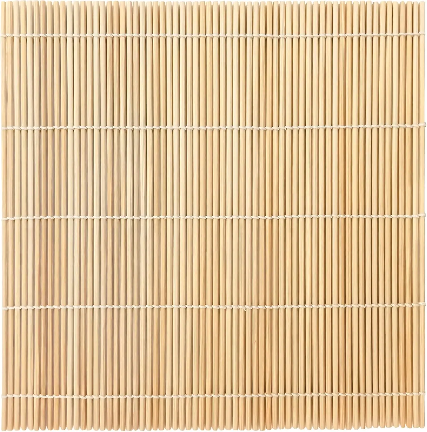 1 Pk Bamboo Sushi Mat - Sushi Roller Mat for Making, Shaping & Molding Sushi Roll & Kimbap - Food-Safe Sushi Making Supplies, Tools & Accessories - Made of Natural Bamboo - 9.5x9.5