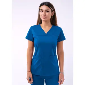 Sweetheart V-neck Scrub Top by Adar XXS-3XL / Royal Blue