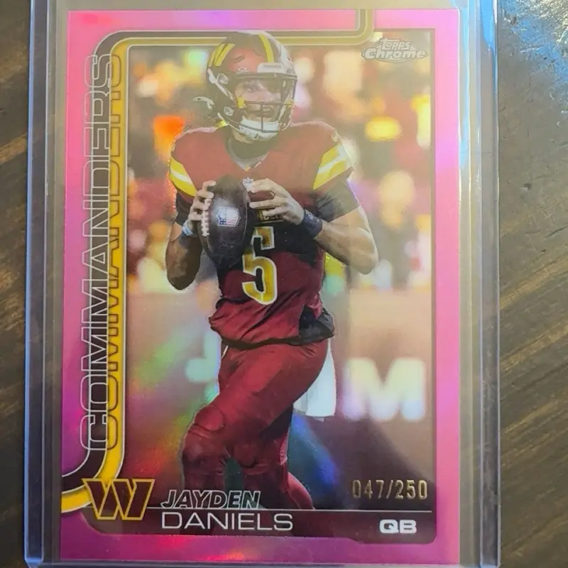 2025 Topps Chrome - Jayden Daniels #295 Pink Refractor 047/250