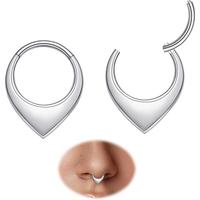 2pcs_16G 8mm Teardrop_Silver