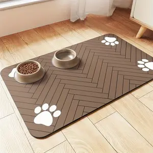 Pet Feeding Mat, Multiple Sizes and Colors, Fast Drying, Waterproof, Absorbent, Easy to Clean, Non-Slip Rubber Bottom, Indoor Use