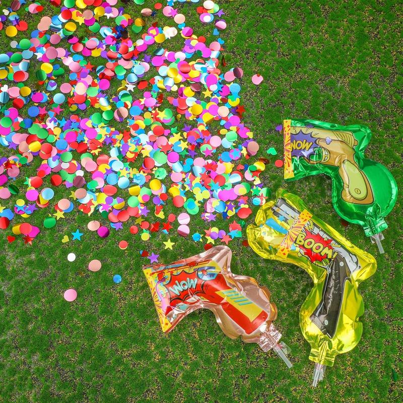 30 Pcs Fireworks Guns Handheld Confetti Poppers Multicolor Inflatable Confetti Fireworks Gun Confetti Shooter for Party Supplies Birthday Wedding Valentine's Day Irish Decor Favors