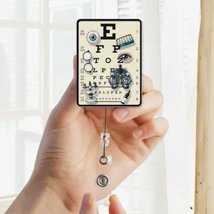 Eye Chart Shaker Badge Reel | Optometry ID Holder | Ophthalmology Gift | Doctor Badge TikTok