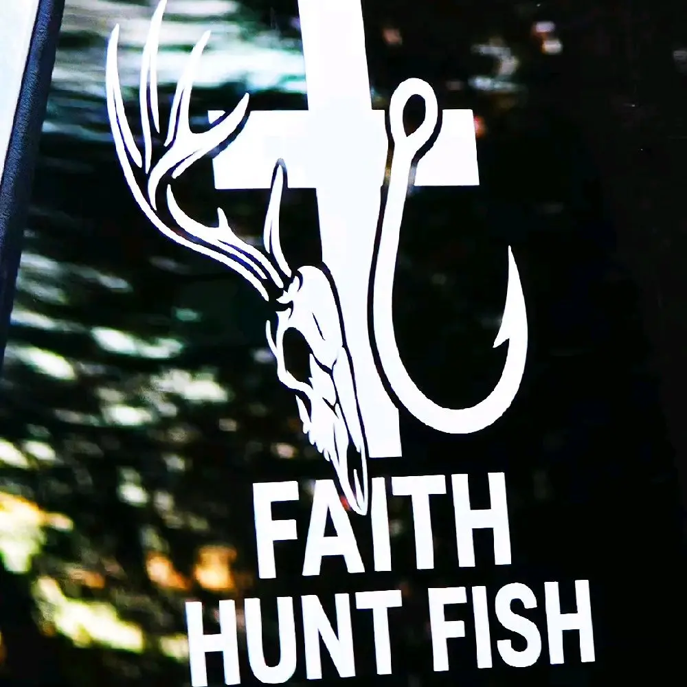 deer head with fish hook horns Land Air Sea Hunting Decal 4 Pack: Antler Duck, Fishing Hook Ducks, Antler Hook Heart Waterfowl, Fishing Hunting Decals (Small ~3.5", Black) Detailed replica of a deer skull on a fishing hat hook Deer Antlers Over Crossing Fishing