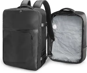 Travel Backpack with Vacuum Bag, 60L Seal Compression Air Vac Back Pack with Travel Pump, Carry On Suitcase Luggage Flight Approved for Men Women Personal Item, Black | Seal Compression