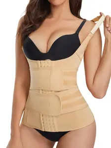 Women's Abdominal Control Shapewear, Double Layer Waist Trainer with 4 Steel Bones Support, Casual Spaghetti Strap Top for All Seasons