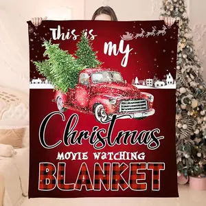 Flannel Christmas Blankets and Throws 50X60'', Fluffy Holiday Throw Blanket This is My Christmas Movie Watching Blanke