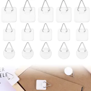 15 Pack Plate Hangers for Wall Invisible Adhesive Picture Hangers, Wall Display Holder, Picture Hanging Hooks for Decorative Plates, Self Adhesive Hooks