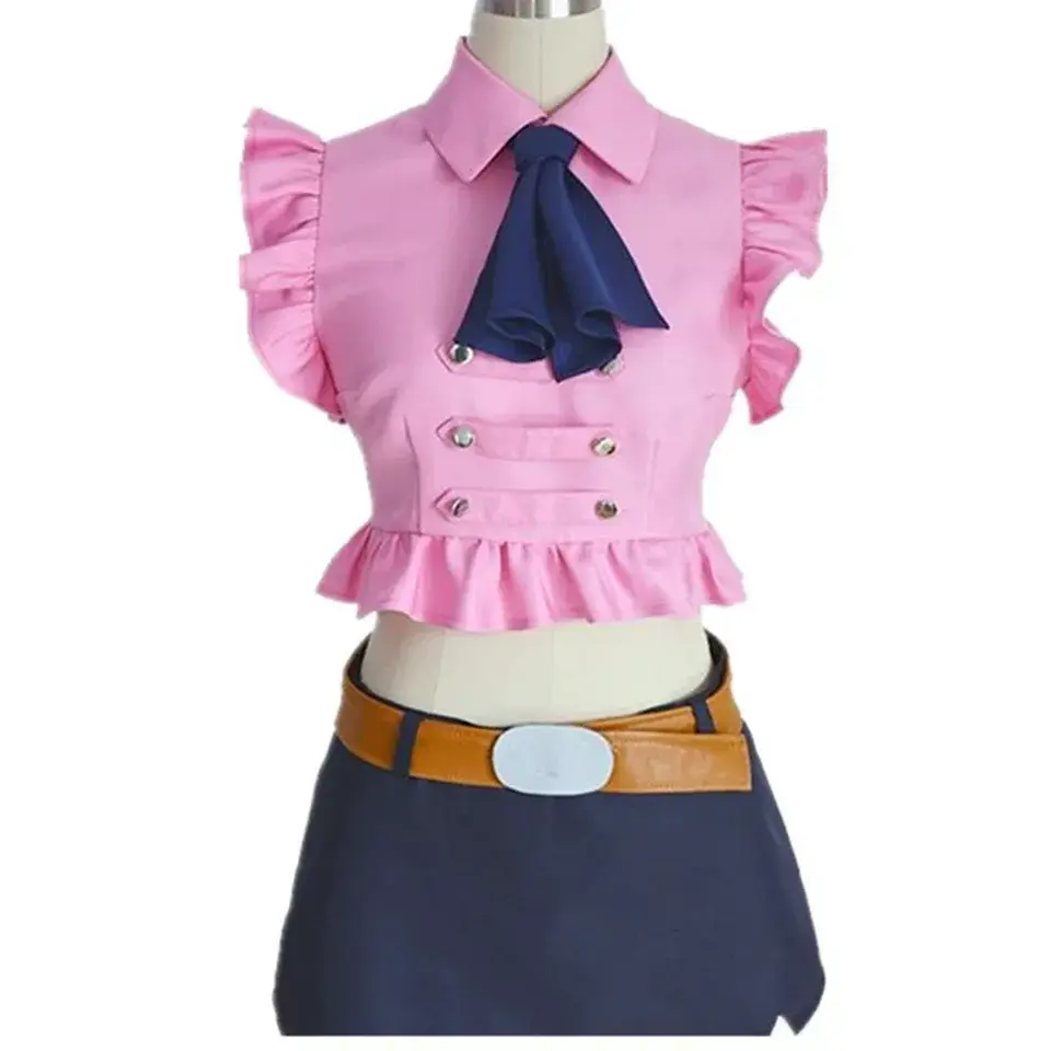 Anime The Seven Deadly Sins Elizabeth Liones Cosplay Summer Dress Girls Pink Dress Uniforms Dress Halloween Party Dress Women