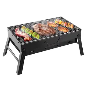 Portable Outdoor Stainless Steel Folding Barbecue Grill, Compact Carbon BBQ Grill, Easy To Use and Transport, Suitable for Barbecue Lovers