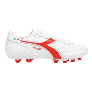 diadora Mens Brasil Italy Og Light Plus Multi-Density Polyurethane Firm Ground Soccer Cleats Cleated, Firm Ground - White