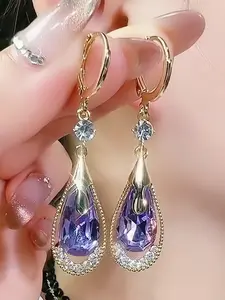 Elegant Fashion Sparkling Full Diamond Zircon Tassel Earrings, Daily Wear Jewelry for Women, All Seasons Suitable, Teardrop Earrings