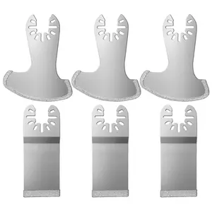 6Pcs Diamond Oscillating Multi Tool Blades Kit for Grout Removal Fit DeWalt Milwaukee Makita Ryobi and More
