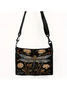 Lat print dragonfly floral compact shoulder bag, party accessories, a must for trend lovers 7.14