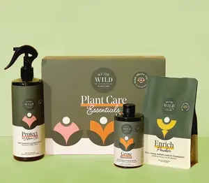We The Wild Essential Plant Care Kit - Grow Concentrate, Protect Spray & Enrich Powder for Fast Growth Healthy Leaves & Strong Roots