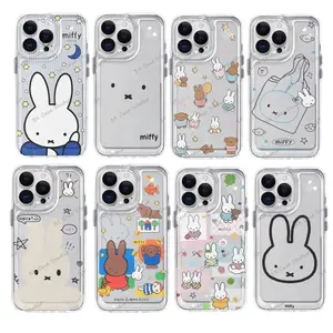 Cute M-Miffy Transparent Phone Case, Fall Birthday And Holiday Gifts Case Cover for iPhone X, 11, 12, 13, 14, 15 & more – SS Galaxy S21 to S25 Ultra, Plus with Suction