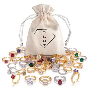 OLDT Assorted Stackable Rings Set for Women - Adjustable Cubic Zirconia Fashion Jewelry, Trendy Variety Ring Bundle