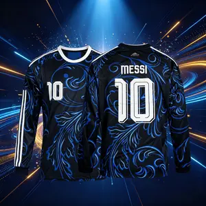 10# Messi 2026 Argentina Away Short Sleeve Soccer Jersey Blue and White