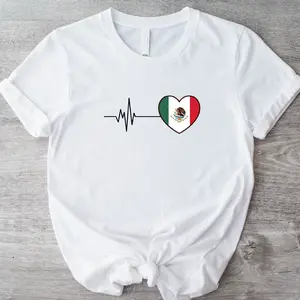 Mexico Heart Flag T-Shirt, Mexican Love Shirt, Country National Flag Tee, Mexican Vacation Tee, Mexico Drinking Short Sleeve, Gift For Mexican Girls. shirtslatinas