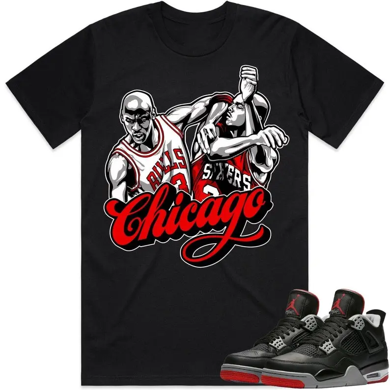 J4 Bred Reimagined 4s Shirt to Match - CHICAGO  TOP PULLOVER