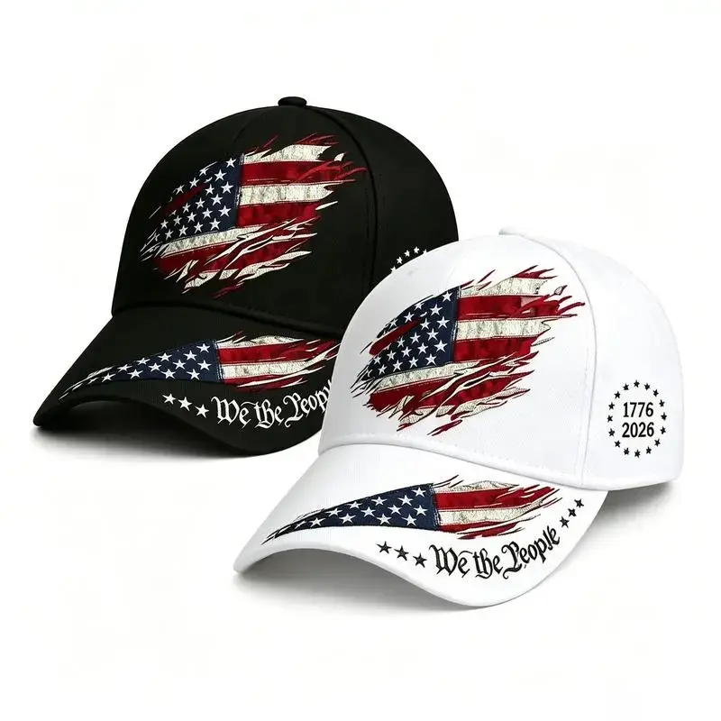 Patriotic Print Baseball Cap, Casual 250th Anniversary Unisex Adjustable Sun Hat for Outdoor Sports and Summer Wear, Casual Outings, Outdoor Sport