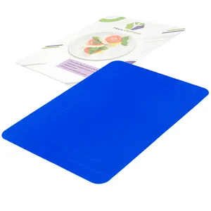 Mars Wellness Rectangular Non Slip Silicone Mat - Anti Slip Large Table Coaster Pad - 9.8" X 7" - Eating Aids, Baking, Crafts, Table, Counter or Any Surface - Blue