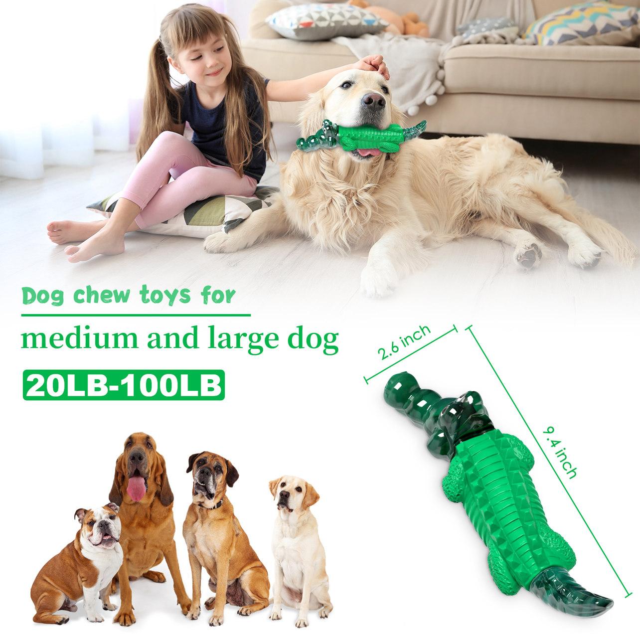 Fuufome Ultra-Rubber Hard Crocodile Chew Bone for Aggressive Chewers - Durable Dog Toy, Mouth Cleaning, Anxiety Relief for All Sizes & Breeds Fuufome Ultra-Rubber Hard Crocodile Chew Bone for Aggressive Chewers - Durable Dog Toy, Mouth Cleaning, Anxiety Relief for All Sizes & Breeds