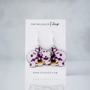 Speckled Orchid Bloom Plant Earrings | Blossom Earrings