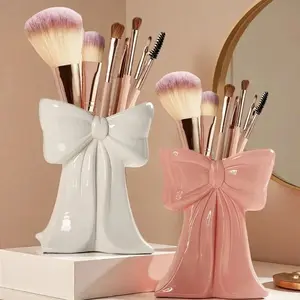Bowknot-Shaped Makeup Organizer, Makeup tool organizer, Flower Vase for Desk Decor, Bowknot Ornament for Living Room TV Stand, Storage Box for Makeup Brushes & Office Supplies, Brush Holder – Ideal Gift for Girls & Women