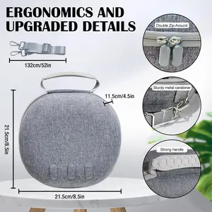 Hard Carrying Case for Meta Quest 3 Accessories, Shockproof Travel Bag Compatible with Meta Quest 3 VR Headset, Controller Grips, Handheld Travel Case (Gray) Wearable Storage Cover Protection Protective