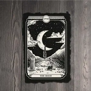 Moon Tarot Card Art Print on Handmade Cotton Paper