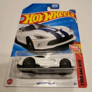 Hot Wheels 2013 SRT Viper White with Blue Stripes Then & Now Series Collectible Toy Car Model 6/10