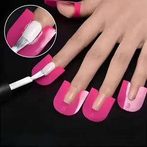 ✨Nail Art Anti-Overflow Auxiliary Tool Set: Includes Reusable Modeling Clips, Firm Fit Prevents Polish Spillage, Perfect for Beginners to Achieve Clean French Manicure Easily