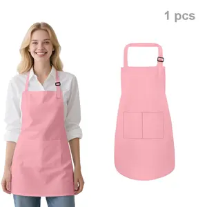 1PCS Adjustable Waterproof Oil-Resistant Polyester Apron, Two Pockets, Unisex Kitchen Essential for Cooking and Grilling, Kitchen Cooking Aprons
