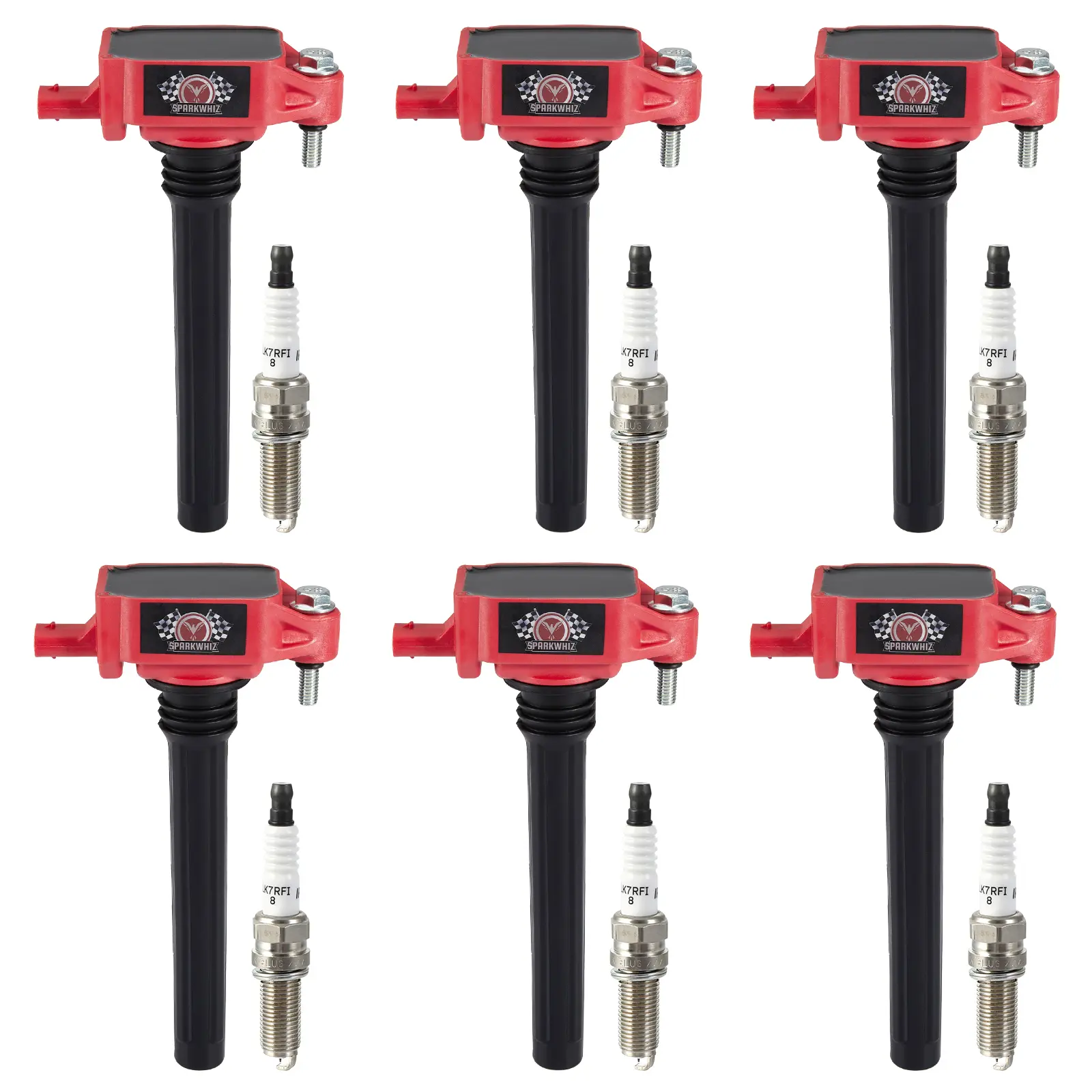 UF648 6-Pack Ignition Coils & Iridium Spark Plugs, Auto Replacement Parts for Chrysler 200, 300, Dodge Avenger, Challenger, Charger (2011-2019) and Jeep Cherokee, Grand Cherokee (2011-2015)