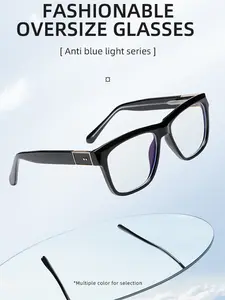Large Frame Men's Glasses Vintage Style Trendy Casual Frames Eyeglasses Anti-Blue Light, Women Uv400 Protection Eyeglasses, Daily Wear Replaceable Prescription Lenses