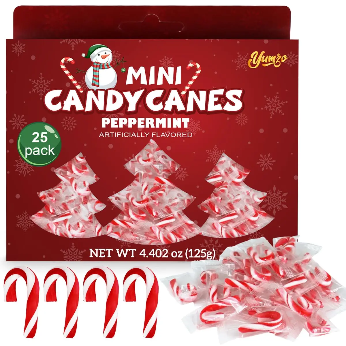 Christmas Mini Candy Canes Classic Red & White Peppermint Flavor for Holiday Family Indulgement - Small Candy Canes Individually Wrapped for Kids & Adults, Great Candy Cane Gift Set
