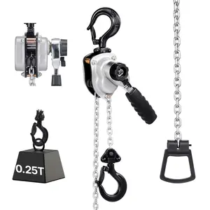 VEVOR Manual Lever Chain Hoist,  1/4T 550LBS Capacity Heavy Duty Come Along, 10FT Lift G80 Alloy Steel Chain With Dual Pawl Mechanical Brake,360°Rotating Hooks, for Warehouse Construction Garage
