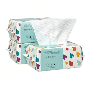 Disposable Cleaning Face Towels, Soft Dry Wipes, Multi-Purpose Facial Tissues, Makeup Remover, Thick Face Towels, 100 Sheets Per Pack