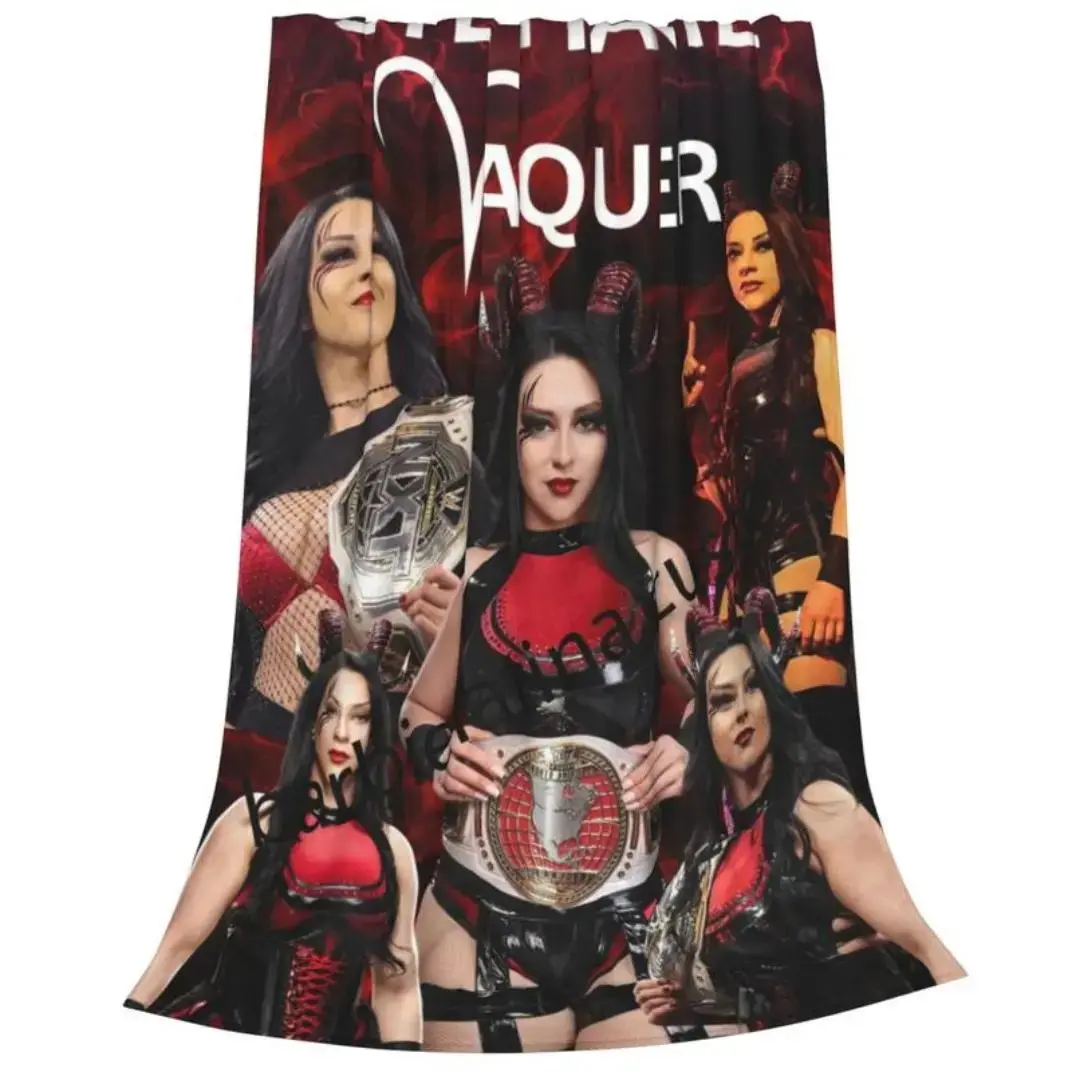 WWE Stephanie Vaquer Inspired Flannel Blanket Ultra Soft Cozy Plush Fleece Throw Blanket Wrestling Graphic Print Lightweight Warm Blanket For Bed Couch Sofa Bedroom Dorm Gaming Room Sports Fan Bedding All Seasons