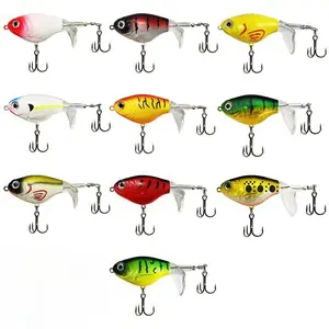 10pcs Floating Hard Fishing Lures with Propeller - Topwater Tractor Crankbait, Saltwater/Freshwater Compatible Baits Suitable for Bass, Catfish, Sea Bass, Salmon - Lure for Coastal & Inland Fishing