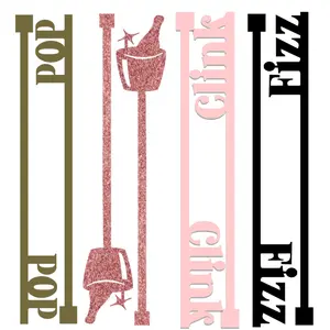 Pop Clink Fizz Celebration Acrylic Swizzle Stix Drink Stirrers