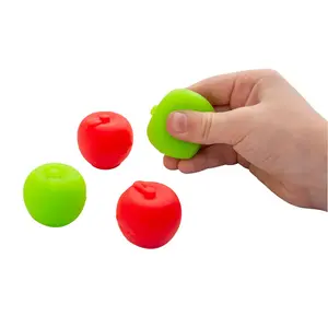 1 1/4" Bulk 72 Pc. Mini Sticky Squishy Rubber Red & Green Apples